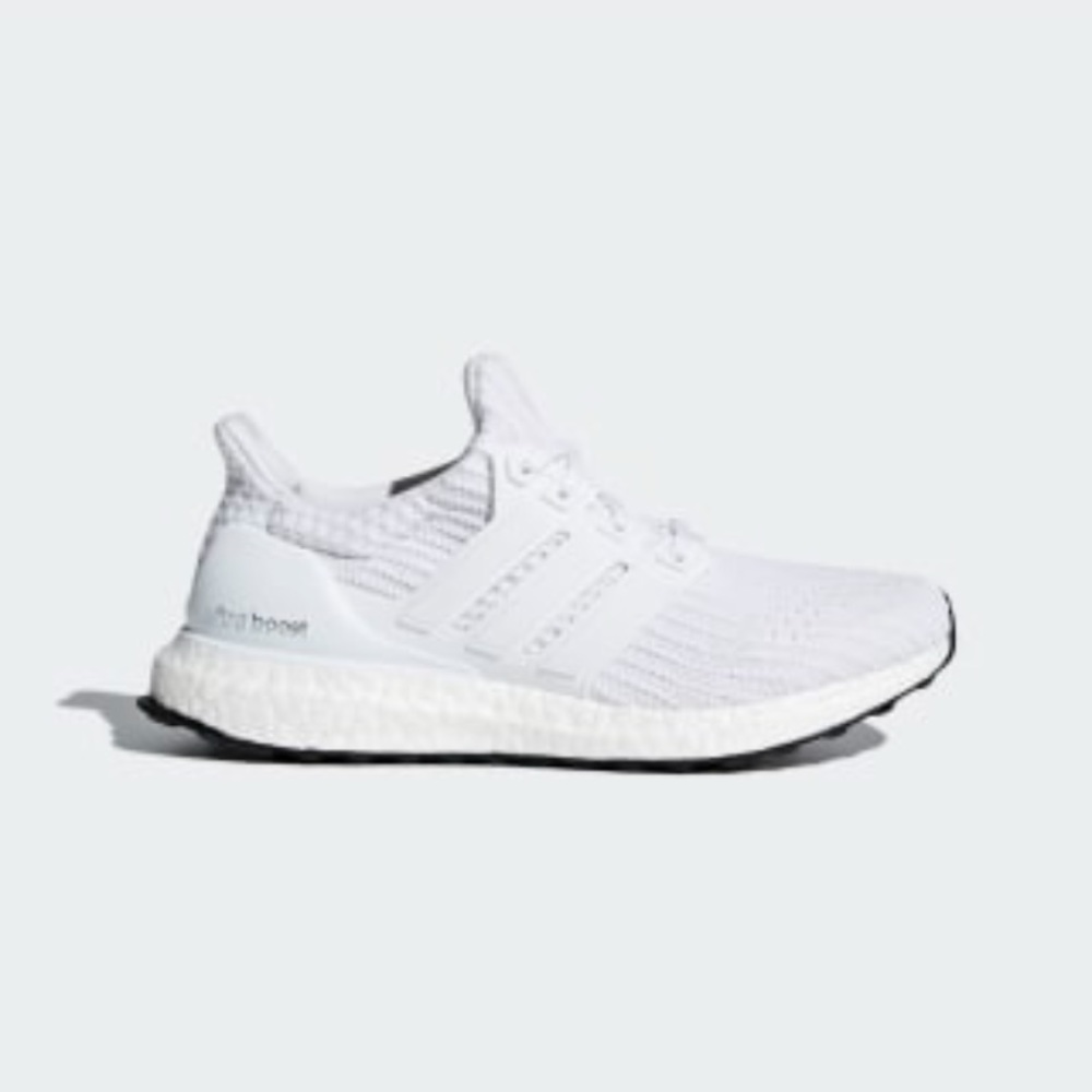 All white adidas ultra boost